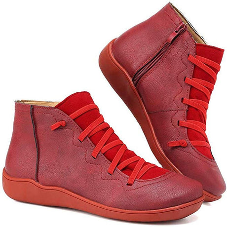 Minimalist Lace-Up Ankle Boots for Women – Effortless Style & Comfort