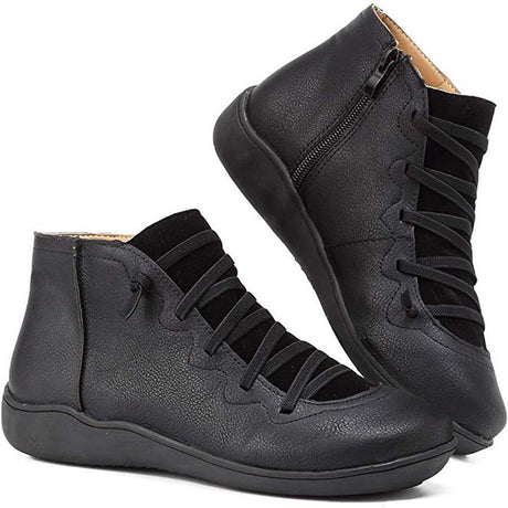Minimalist Lace-Up Ankle Boots for Women – Effortless Style & Comfort