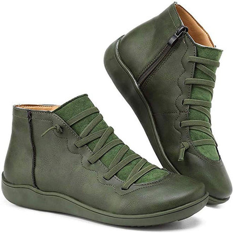 Minimalist Lace-Up Ankle Boots for Women – Effortless Style & Comfort