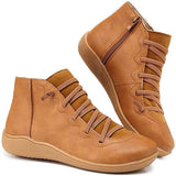 Minimalist Lace-Up Ankle Boots for Women – Effortless Style & Comfort