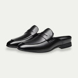Old Money Men Leather Mules Loafers Soft Sole