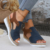Open Toe Black Wedge Sandals for Women – Stylish & Comfortable