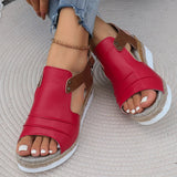 Open Toe Black Wedge Sandals for Women – Stylish & Comfortable