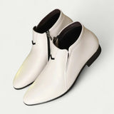 Orthopedic Leather Ankle Boots with Zip for Smart Casual Wear