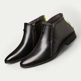 Orthopedic Leather Ankle Boots with Zip for Smart Casual Wear
