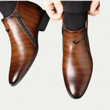 Orthopedic Leather Ankle Boots with Zip for Smart Casual Wear
