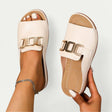 Orthopedic Slip On Sandals with Chain Detail