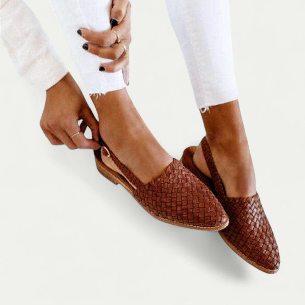 Orthopedic Woven Slingback Flats for Everyday Comfort