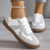 Patchwork Flat Heel Sneakers for Women – Comfortable & Stylish Casual Footwear 0