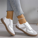 Patchwork Flat Heel Sneakers for Women – Comfortable & Stylish Casual Footwear 1
