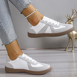 Patchwork Flat Heel Sneakers for Women – Comfortable & Stylish Casual Footwear 2
