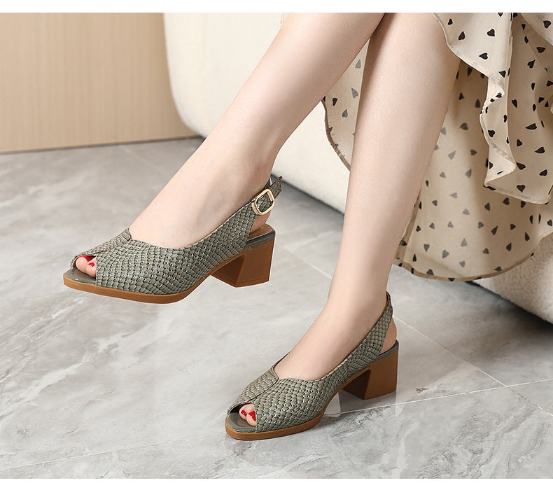 Peep Toe Block Heel Pumps for Women – Stylish & Comfortable