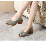 Peep Toe Block Heel Pumps for Women – Stylish & Comfortable