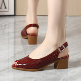 Peep Toe Block Heel Pumps for Women – Stylish & Comfortable