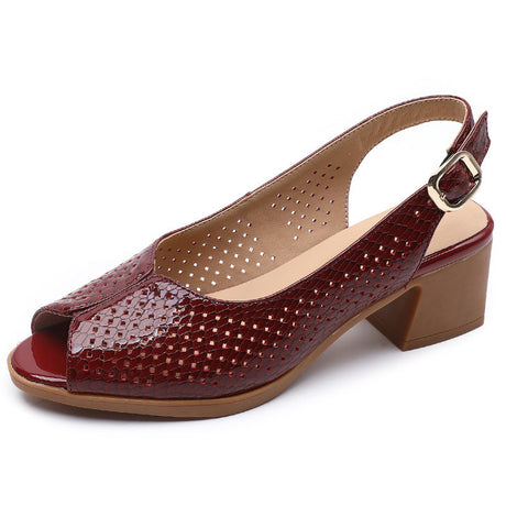 Peep Toe Block Heel Pumps for Women – Stylish & Comfortable