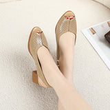 Peep Toe Block Heel Pumps for Women – Stylish & Comfortable