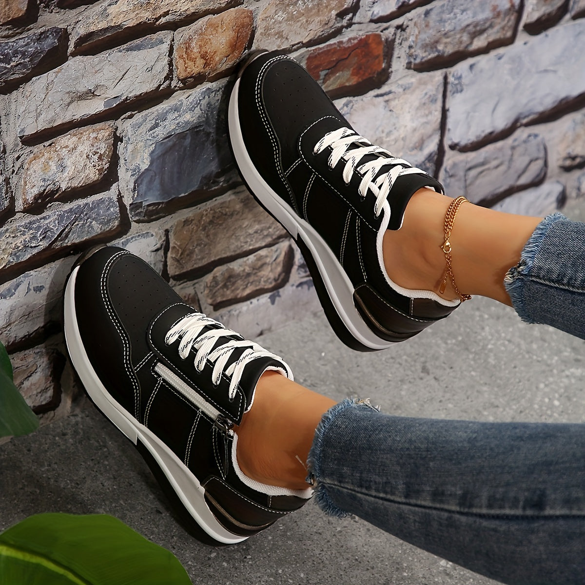 Perforated Low-Top Sneakers for Women – Stylish & Comfortable