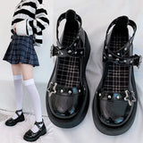 Platform Mary Jane Shoes for Women – Stylish with Star Buckle Strap