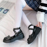 Platform Mary Jane Shoes for Women – Stylish with Star Buckle Strap