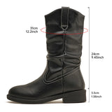 Pleated V-Cut Cowboy Boots for Women – Stylish & Comfortable