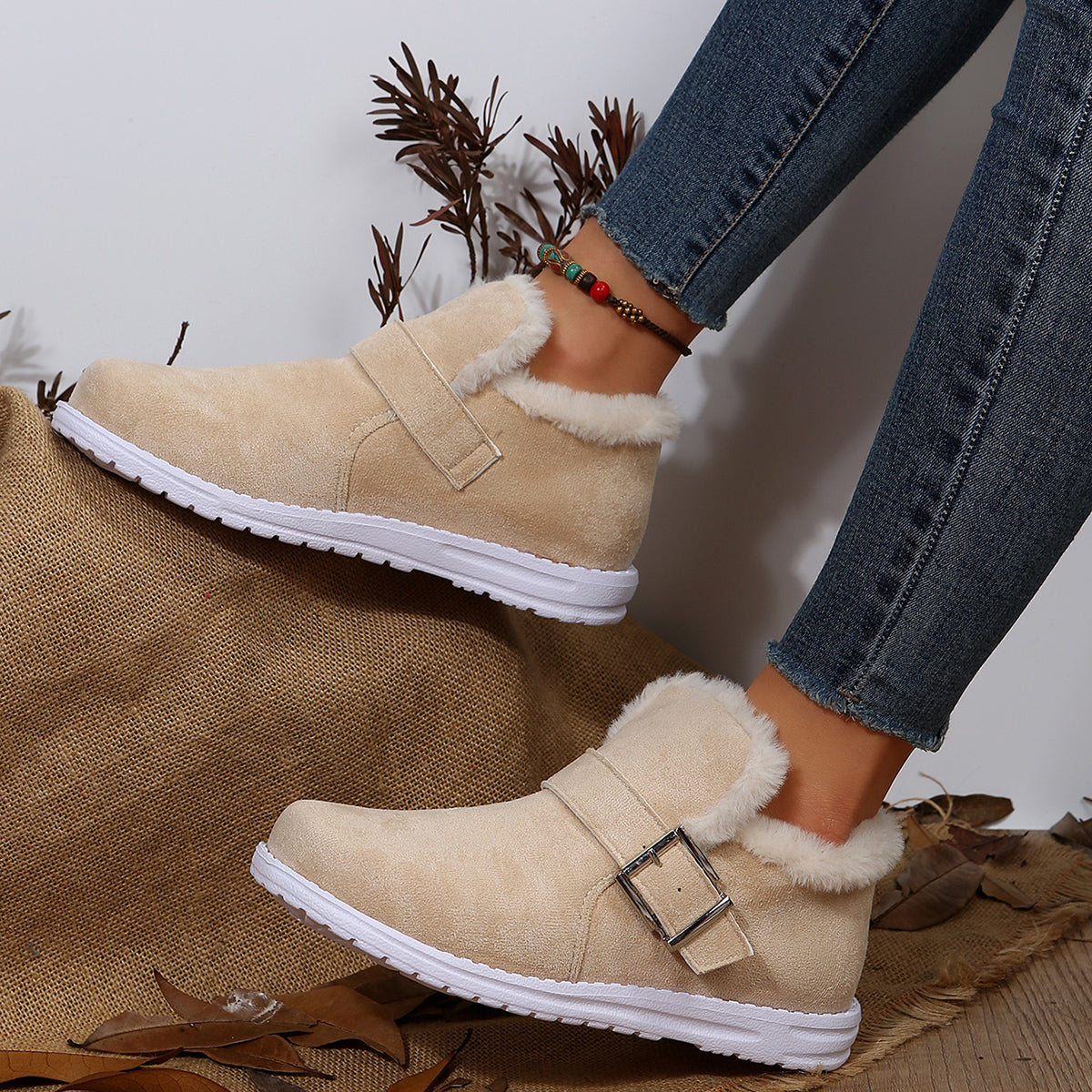 Plush Fur Short Boots for Women – Cozy & Stylish Comfort