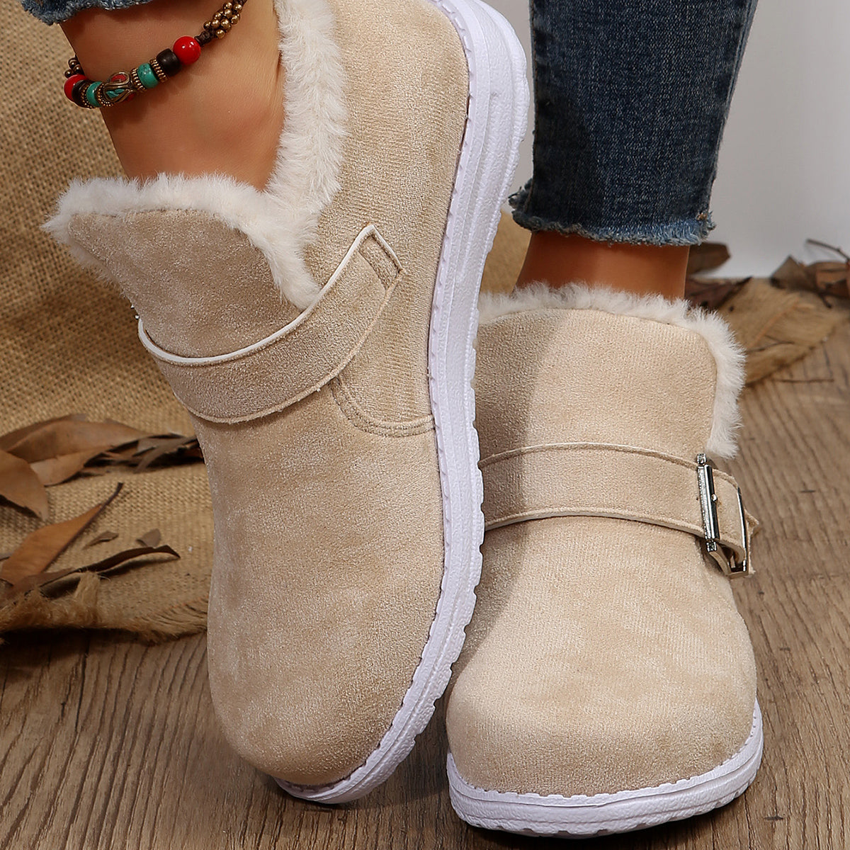 Plush Fur Short Boots for Women – Cozy & Stylish Comfort