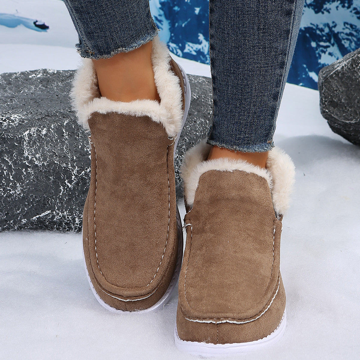 Plush Fur Short Boots for Women – Cozy & Stylish Comfort
