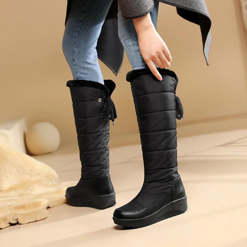 Plush Lace-Up Winter Boots for Women – Cozy & Stylish