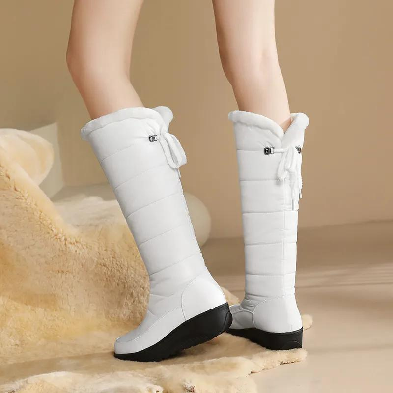 Plush Lace-Up Winter Boots for Women – Cozy & Stylish