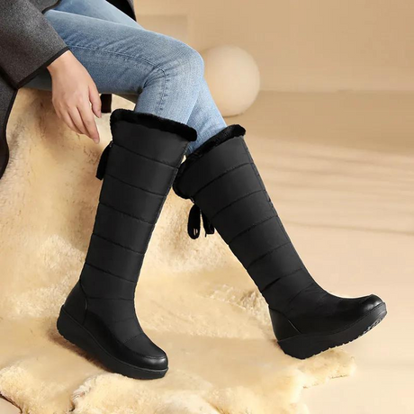 Plush Lace-Up Winter Boots for Women – Cozy & Stylish