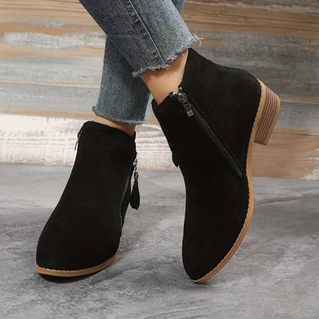 Pointed Black Ankle Boots for Women – Elegant & Versatile Style