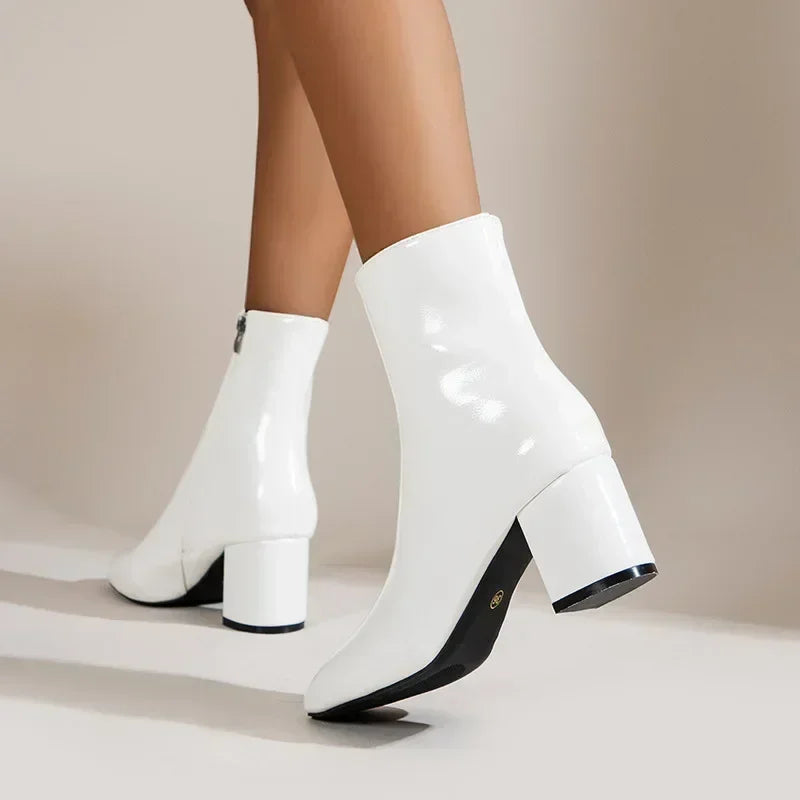 Pointed Toe Black Ankle Boots for Women – Elegant & Versatile Style