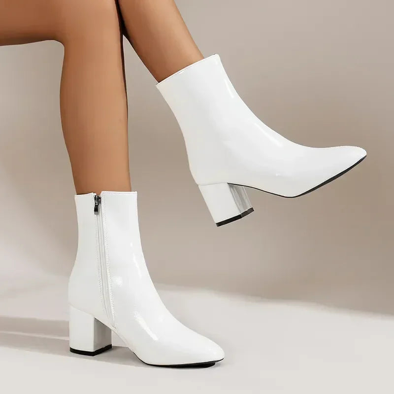 Pointed Toe Black Ankle Boots for Women – Elegant & Versatile Style