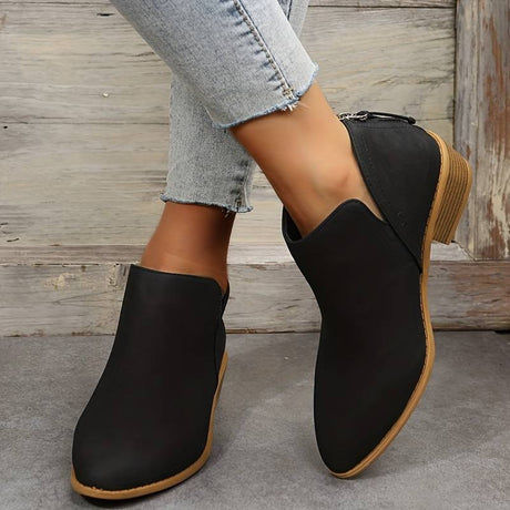 Pointed Toe Black Ankle Boots for Women – Stylish & Versatile Booties