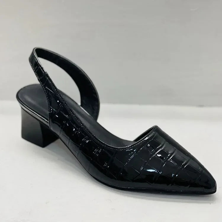 Pointed Toe Black Pumps for Women – Chic Slingback Design & All-Day Comfort