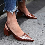 Pointed Toe Black Pumps for Women – Chic Slingback Design & All-Day Comfort
