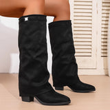 Pointed Toe Knee High Boots for Women – Stylish & Comfortable Black Design
