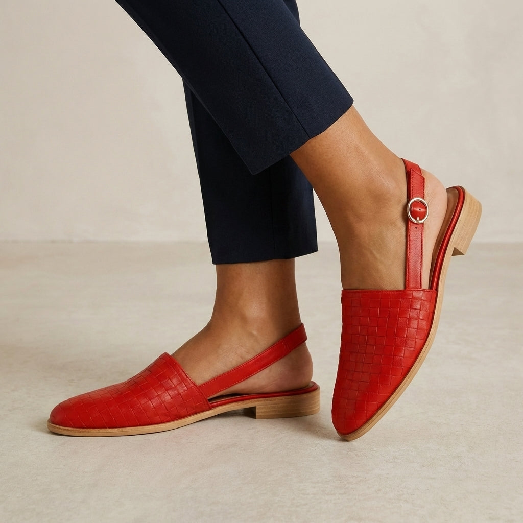 Woven Slingback Loafers – Casual Lightweight Comfort Slip-On Flats