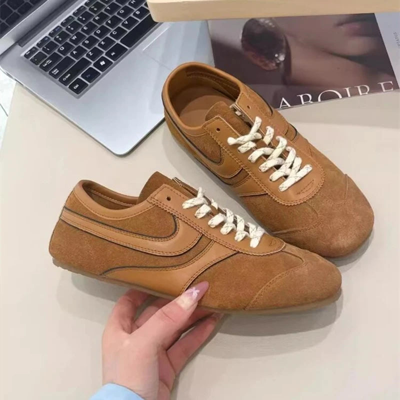 Retro Lace-Up Sneakers for Women – Stylish & Versatile