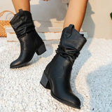 Retro Pointed Toe Cowboy Boots for Women – Stylish & Comfortable Western Fashion