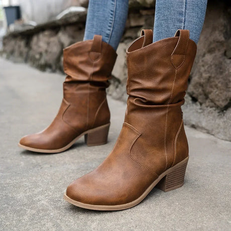 Retro Pointed Toe Cowboy Boots for Women – Stylish & Comfortable Western Fashion