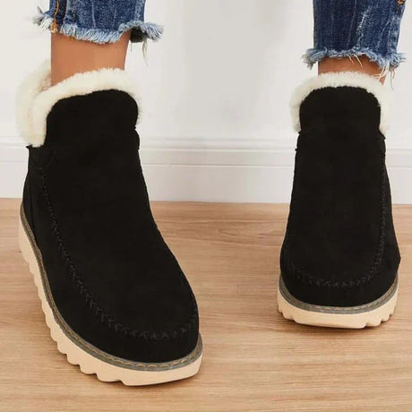 Retro Thick-Soled Snow Boots for Women – Cozy & Stylish