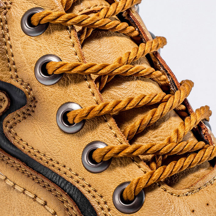 Retro Leather Mid-Top Boots for Men – Stylish & Durable Design 6