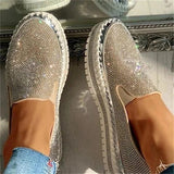 Rhinestone Slip-On Loafers for Women – Glamorous & Comfortable Casual Footwear