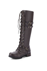 Rivet Belt Buckle Knight Boots for Women – Bold & Edgy Style