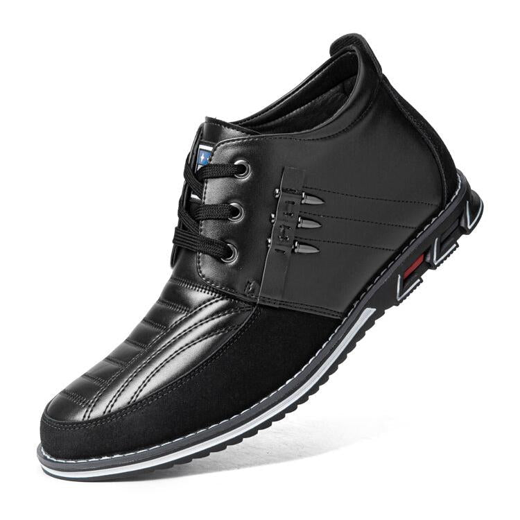 Rivet Lace-Up Black Ankle Boots for Men – Stylish & Comfortable Business Casual 3