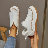 Round Toe Ankle Boots for Women – Cozy Fleece Lining & Stylish Design
