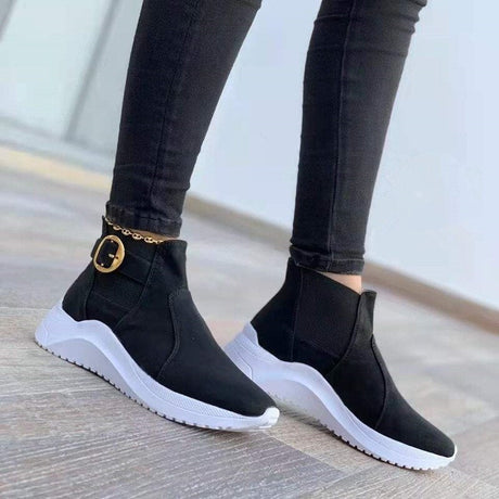 Sleek Platform Ankle Boots for Women – Trendy & Versatile Style