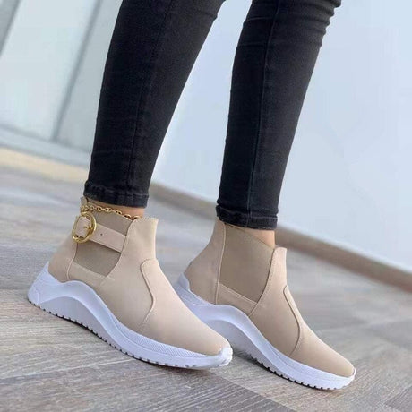 Sleek Platform Ankle Boots for Women – Trendy & Versatile Style
