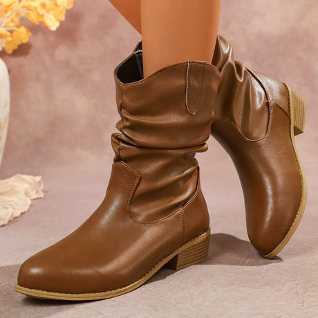 Slouch Mid-Calf Boots for Women – Chic & Comfortable Style